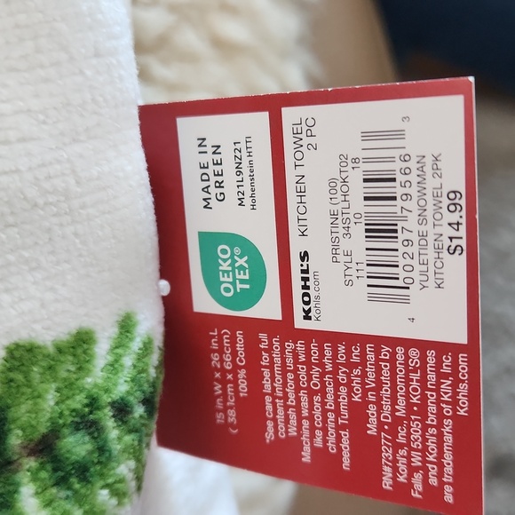 NWT Set Of 2 St. Nicholas Square Snowman Kitchen Towels ♥️⛄️🖤🎁 - Picture 13 of 13